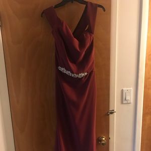 Dessy Collection bridesmaid dress burgundy